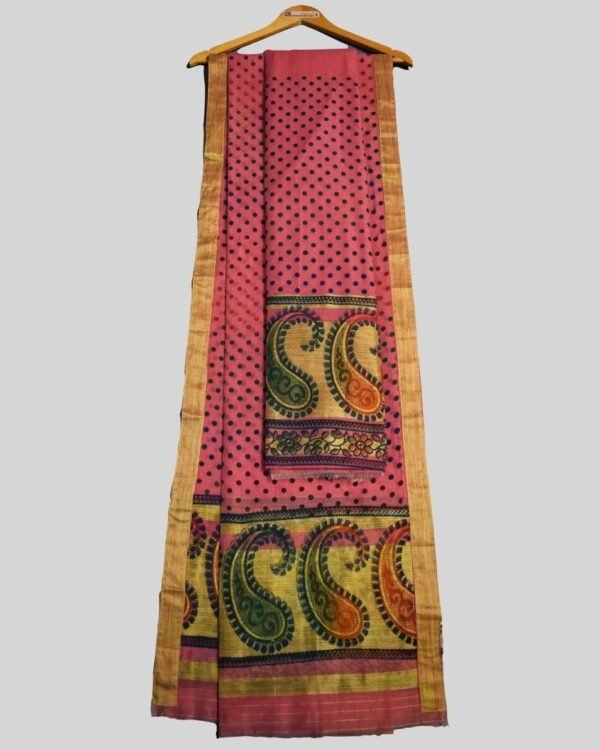 MS-CGhisa-01-Pnk-Sanvi (1) Printed Ghisa Cotton Mekhela Sador – Traditional NorthEast