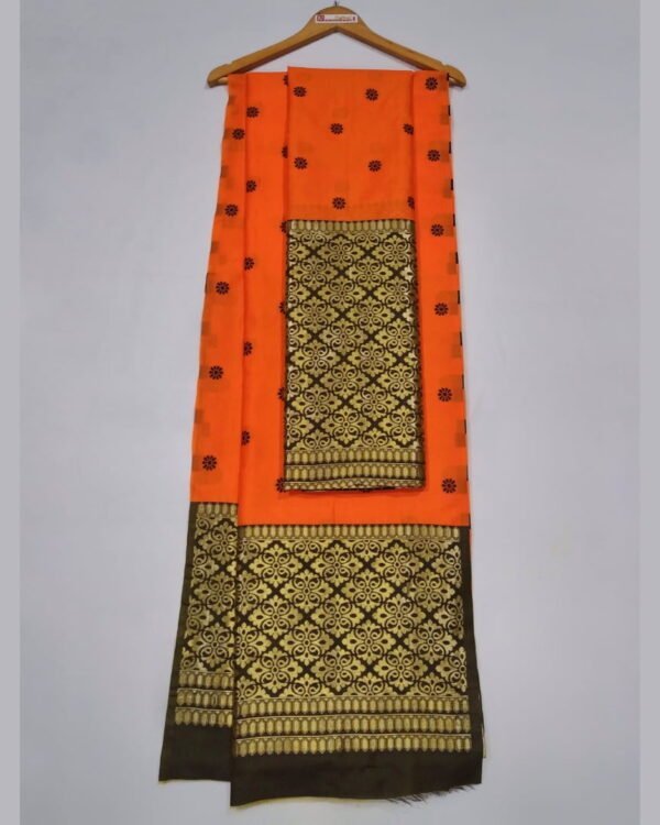 MS-PP-01-Orng-Sanv (1) Poly Paat Mekhela Sador – Traditional NorthEast