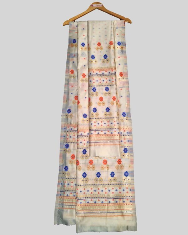 MS-PP-04-W-d-Sanv(1) Poly Paat Mekhela Sador – Traditional NorthEast