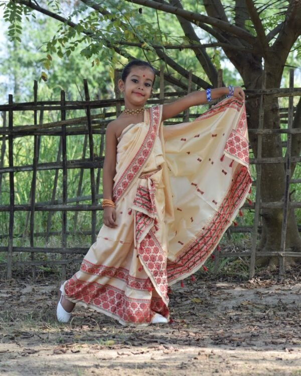 Kids Resom Poly Paat Mekhela Sador &ndash; Traditional NorthEast