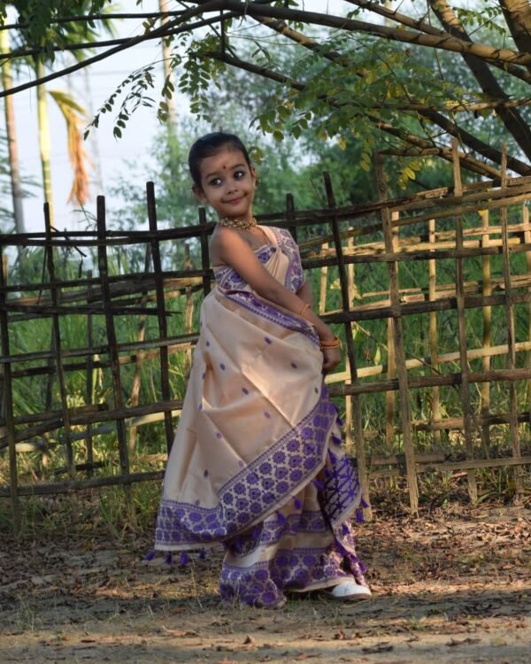 Kids Resom Poly Paat Mekhela Sador &ndash; Traditional NorthEast