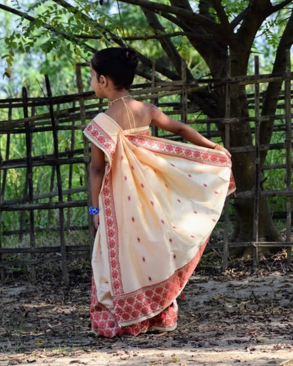 Kids Resom Poly Paat Mekhela Sador &ndash; Traditional NorthEast