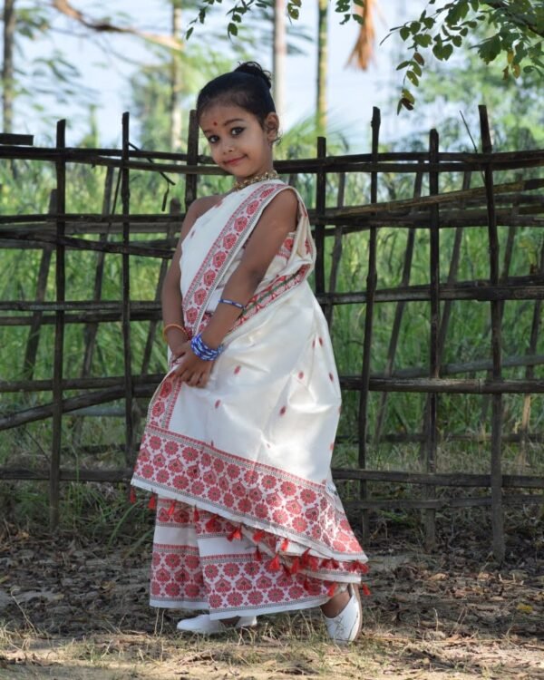 Kids Resom Poly Paat Mekhela Sador &ndash; Traditional NorthEast