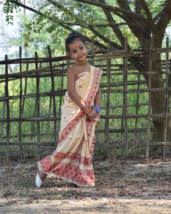 Kids Resom Poly Paat Mekhela Sador &ndash; Traditional NorthEast