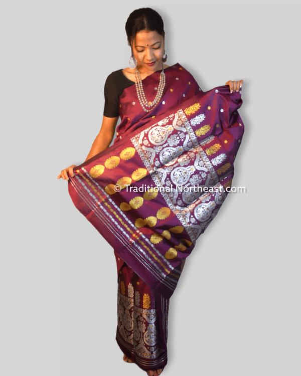 Premium poly paat Mekhela Sador &ndash; Traditional NorthEast