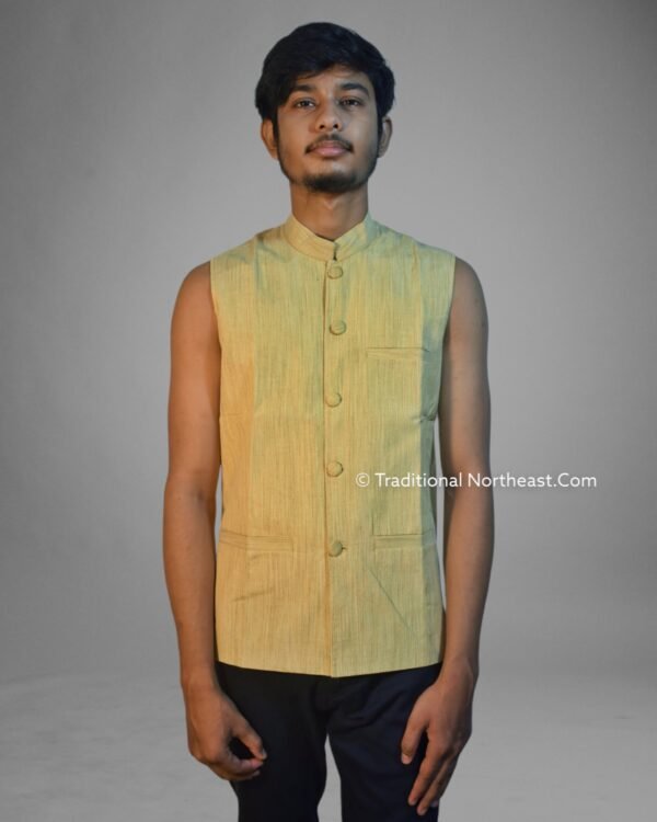 WaistCoat -Men -Assamese Design - Ghisa Cotton &ndash; Traditional NorthEast