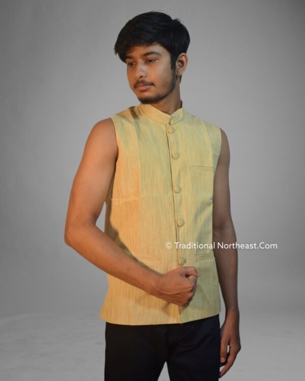 WaistCoat -Men -Assamese Design - Ghisa Cotton &ndash; Traditional NorthEast