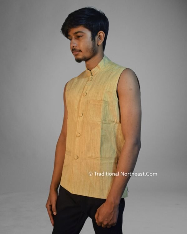 WaistCoat -Men -Assamese Design - Ghisa Cotton &ndash; Traditional NorthEast