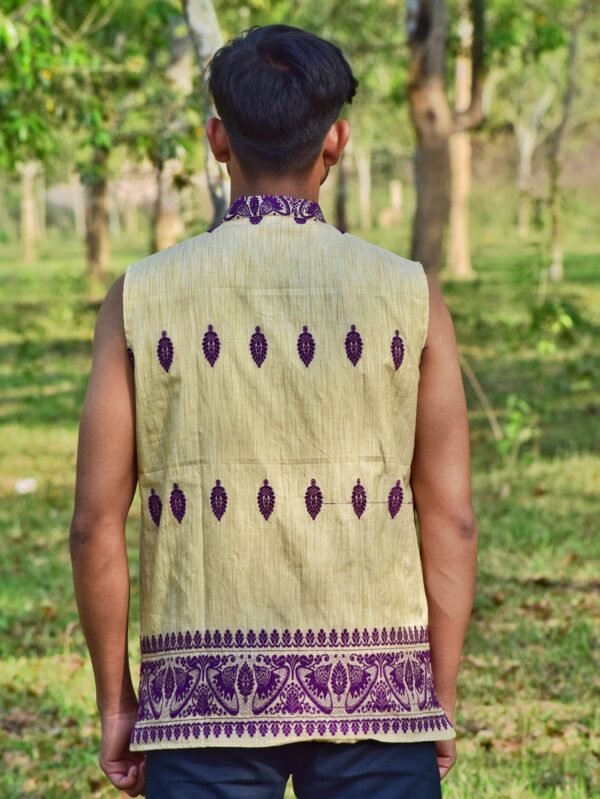 WaistCoat -Men -Assamese Design - Ghisa Cotton &ndash; Traditional NorthEast