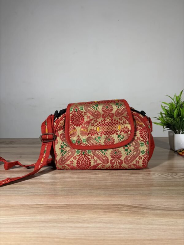 Traditional Small Side Bag - Gamosa Design &ndash; Traditional NorthEast