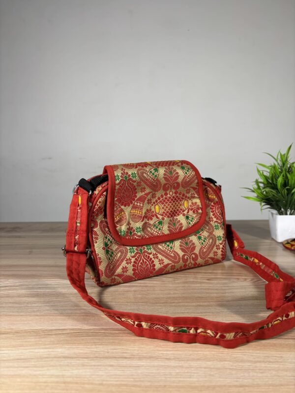 Traditional Small Side Bag - Gamosa Design &ndash; Traditional NorthEast
