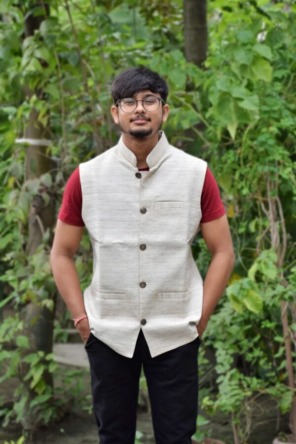 Waistcoat (1) WaistCoat -Men -Assamese Design - Ghisa Khadi – Traditional NorthEast