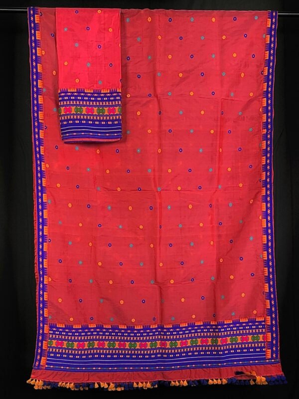 Sador mekhela - kesaPaat/ Raw Silk - Dimasa design &ndash; Traditional NorthEast