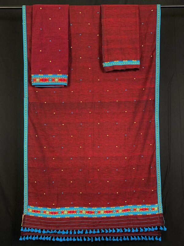 Sador mekhela - Cotton Eri Silk - Dimasa design &ndash; Traditional NorthEast