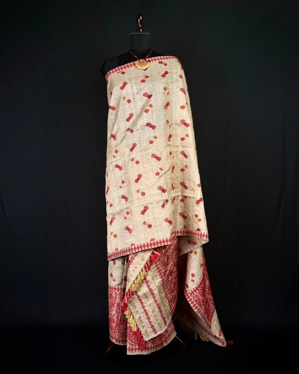 Sador Mekhela - Muga - Assamese Thuria Design &ndash; Traditional NorthEast